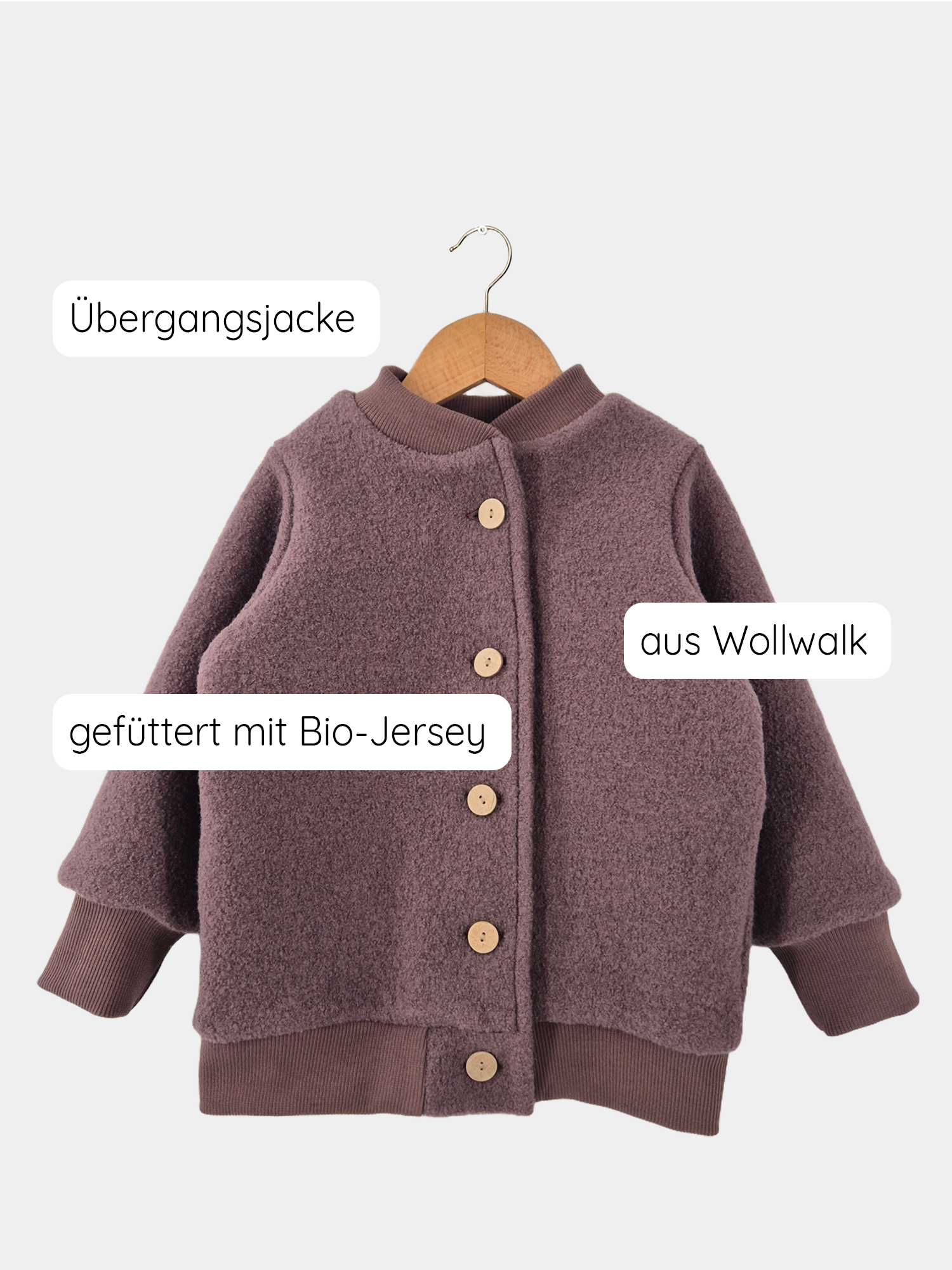 Bomberjacke Wollwalk - Malve