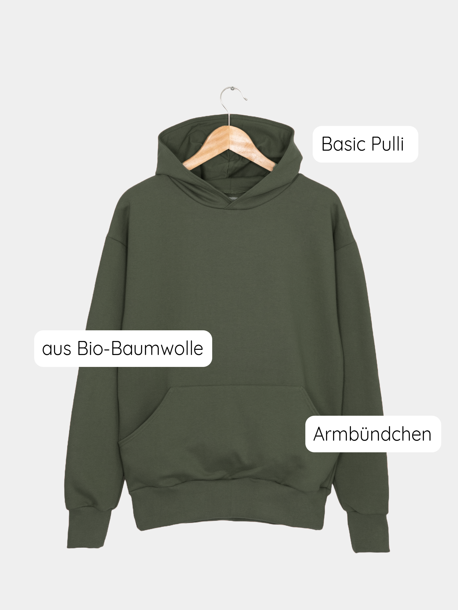 Hoodie Bio-Sweat - Avocado