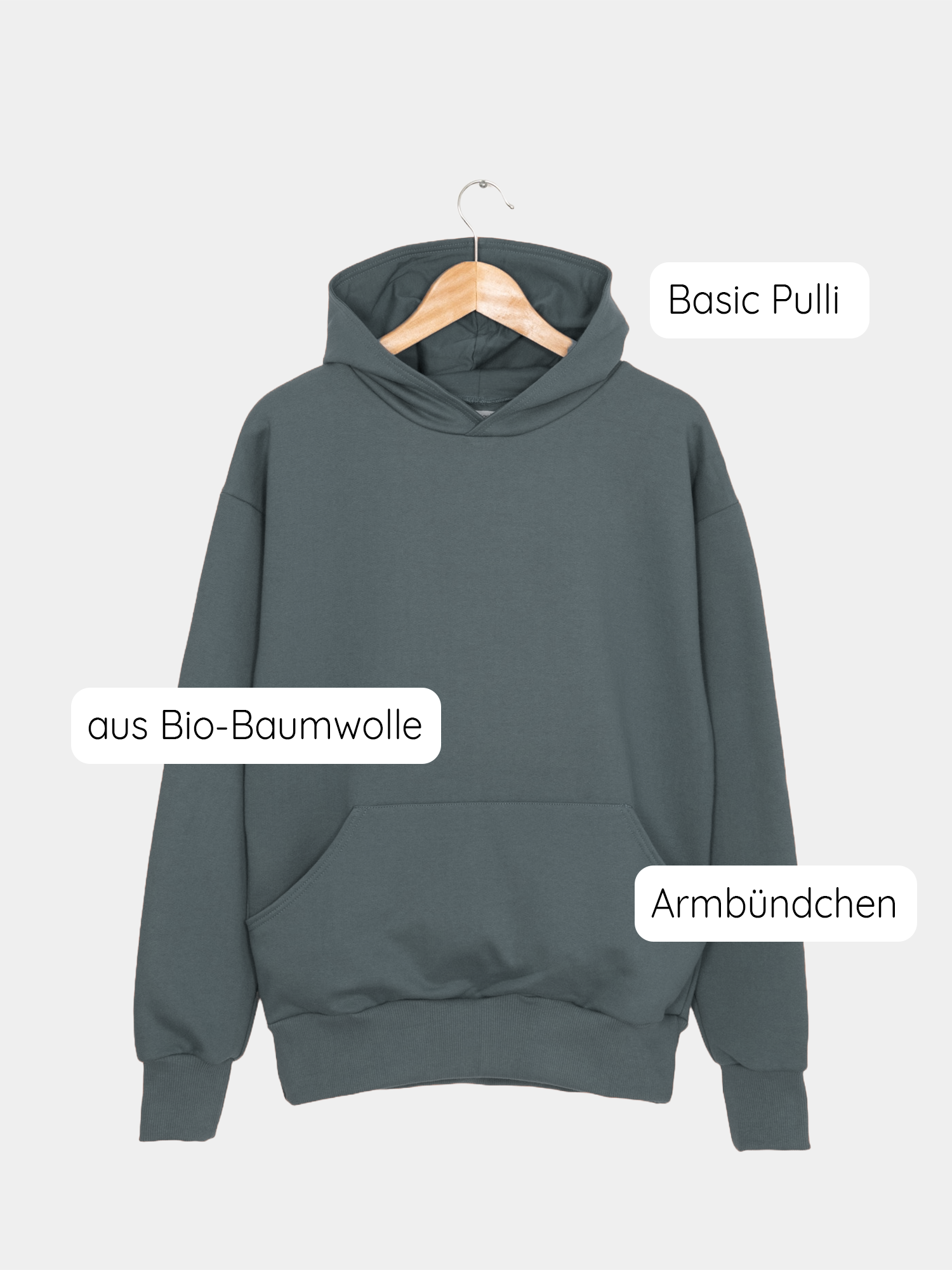 Hoodie Bio-Sweat - Taube