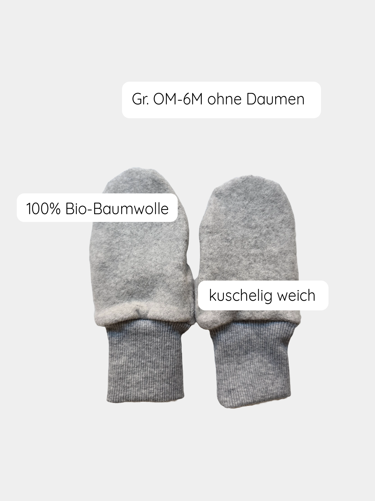 Handschuhe Bio-Plüsch Maus Gr 4/5Y-8/9Y