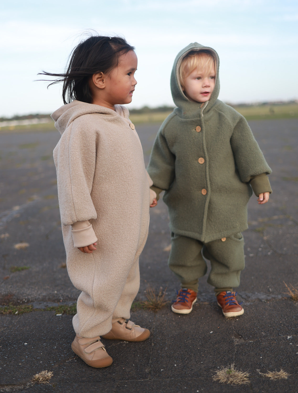 Wool Snuggle Suit - oat