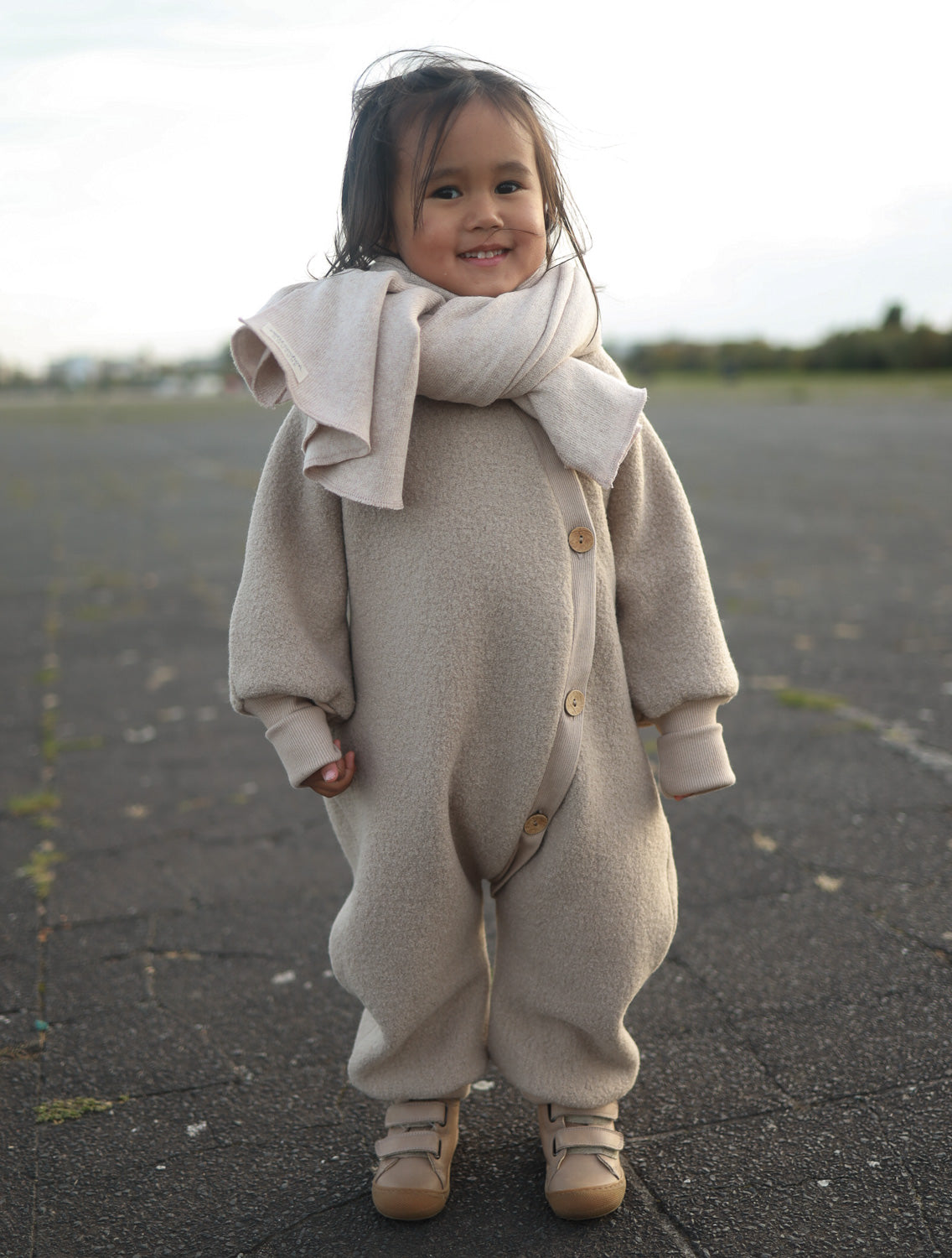 Wool Snuggle Suit - oat