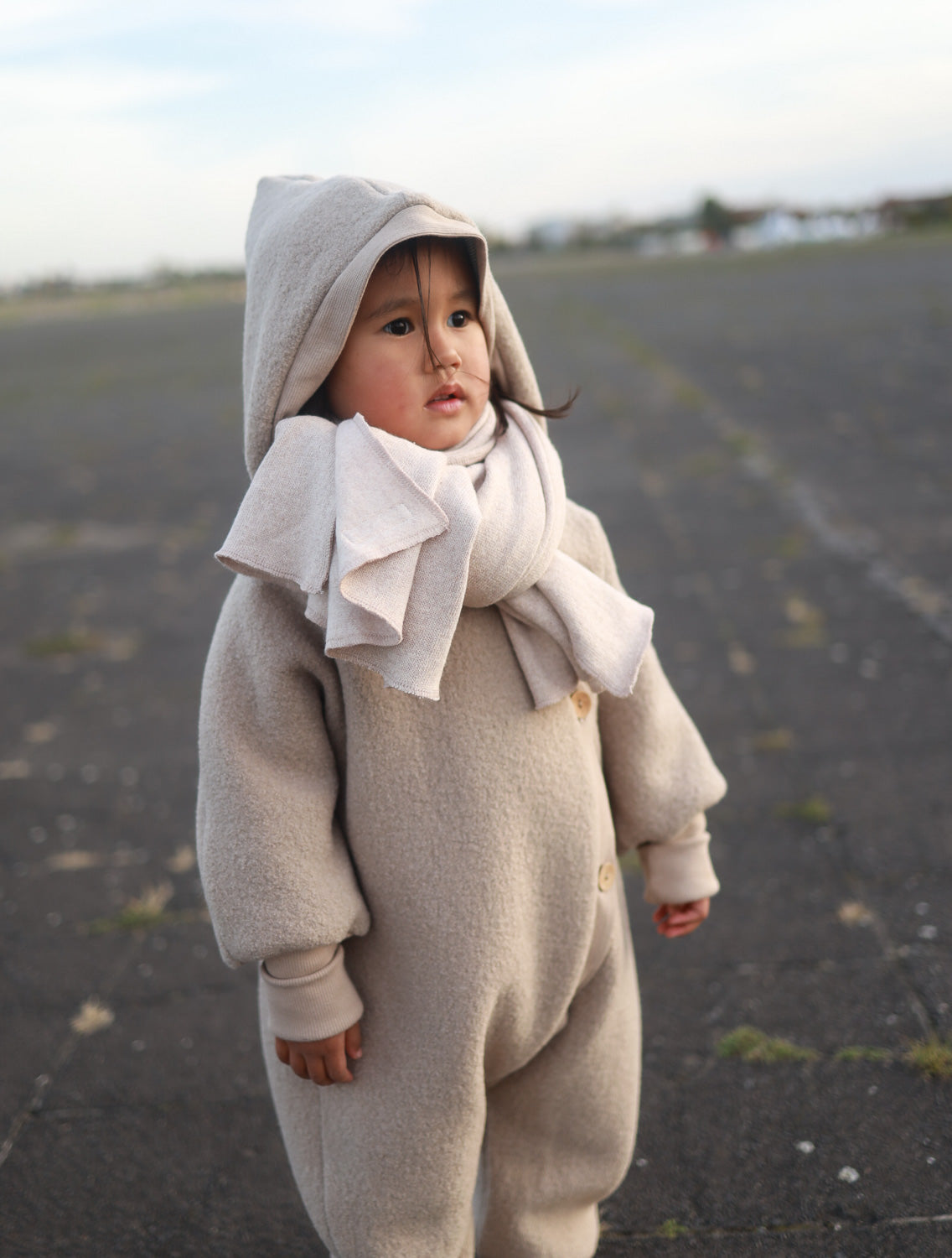 Wool Snuggle Suit - oat