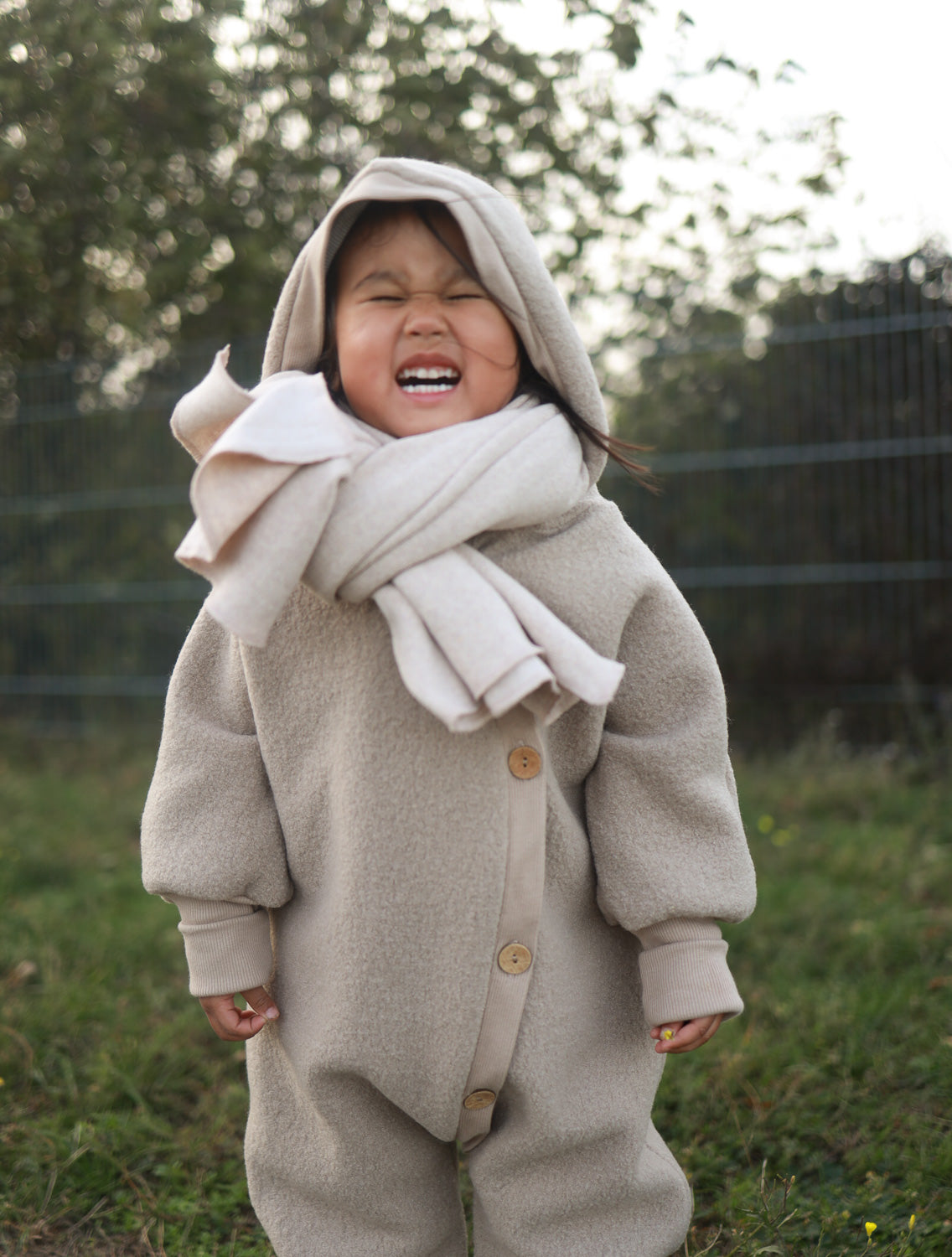 Wool Snuggle Suit - oat