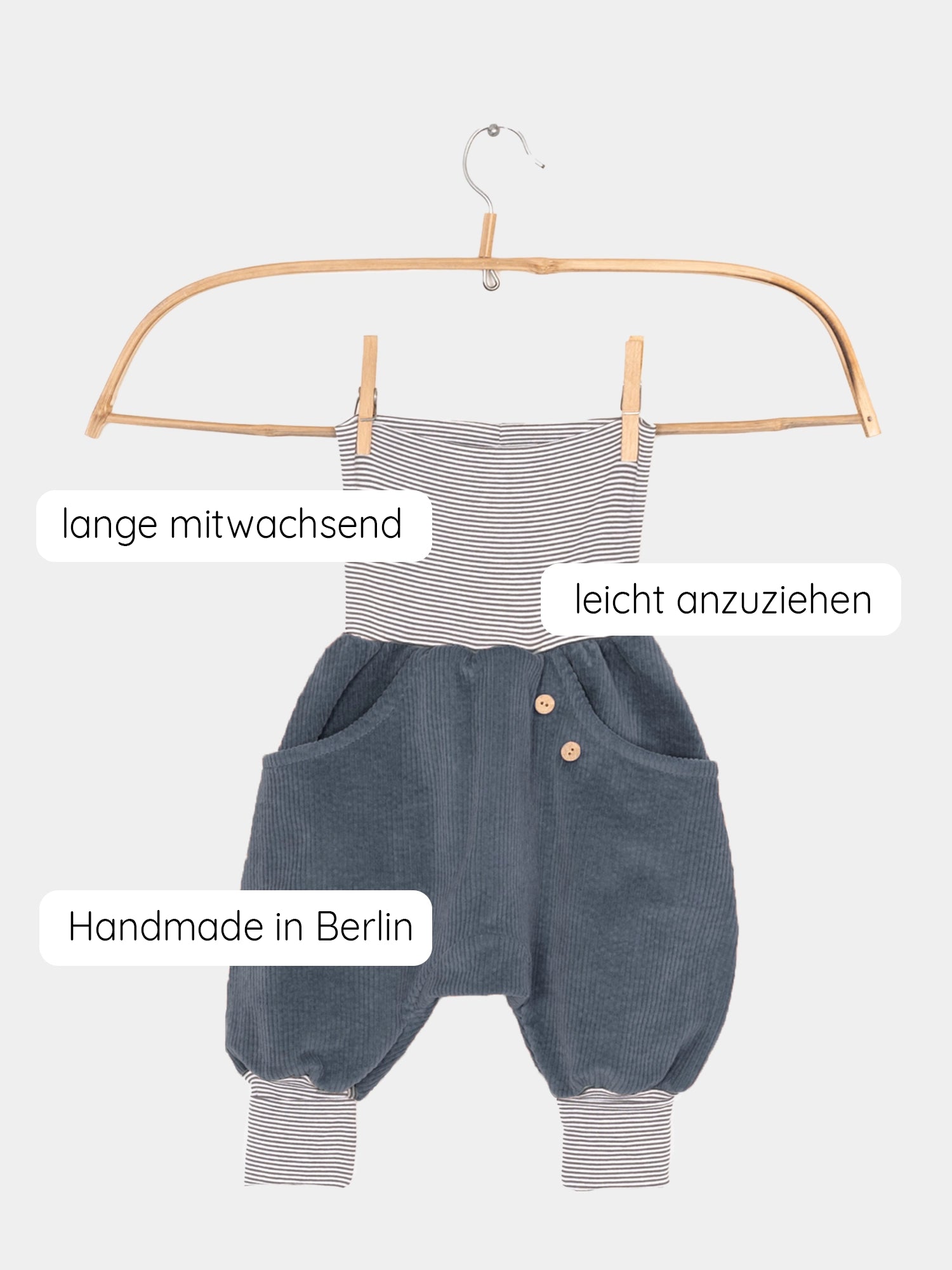 Knickerbocker Breitcord mit Ringelbündchen - Denim