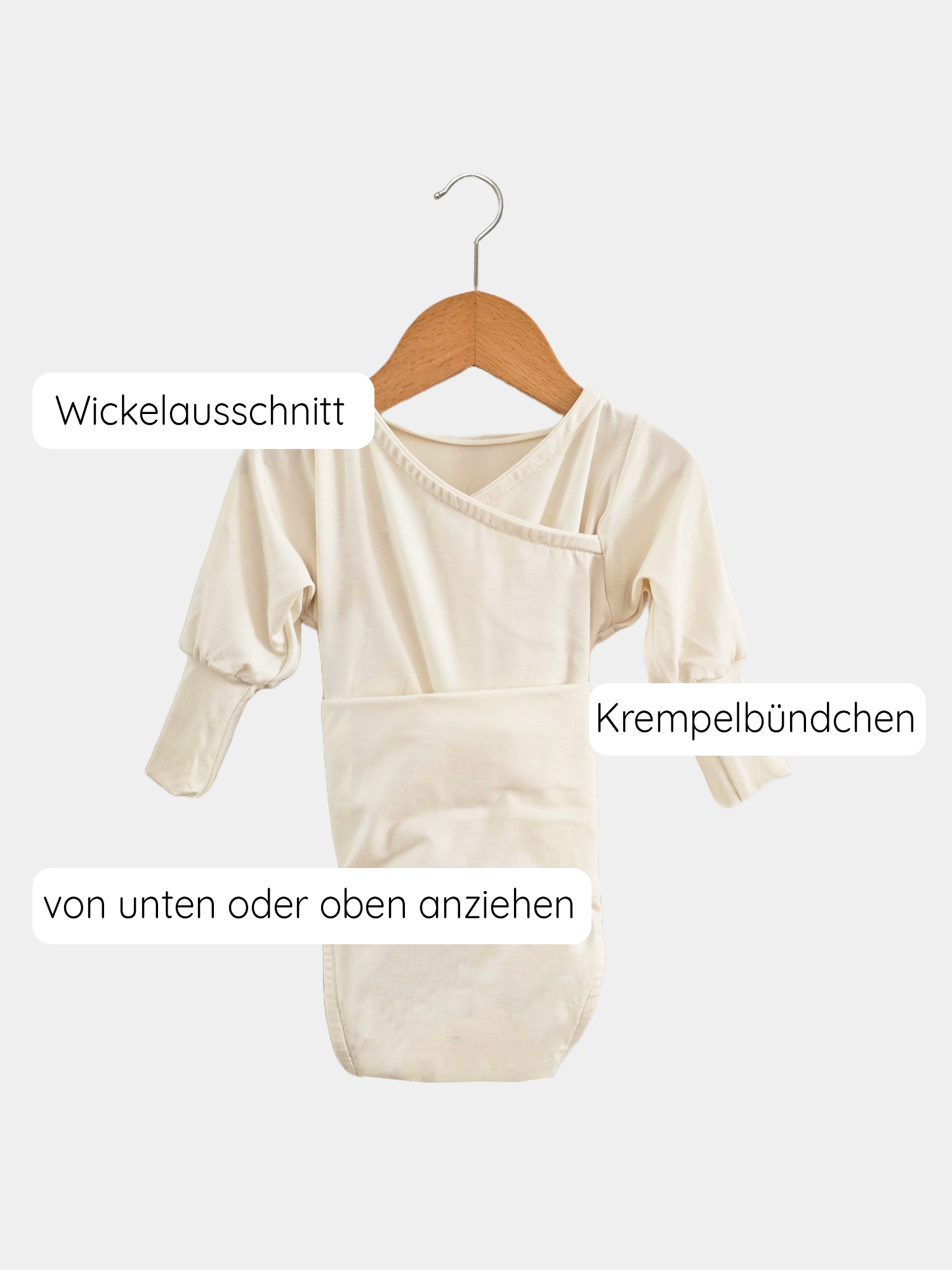 Loopbody Bambus - mitwachsender Babybody - Natur