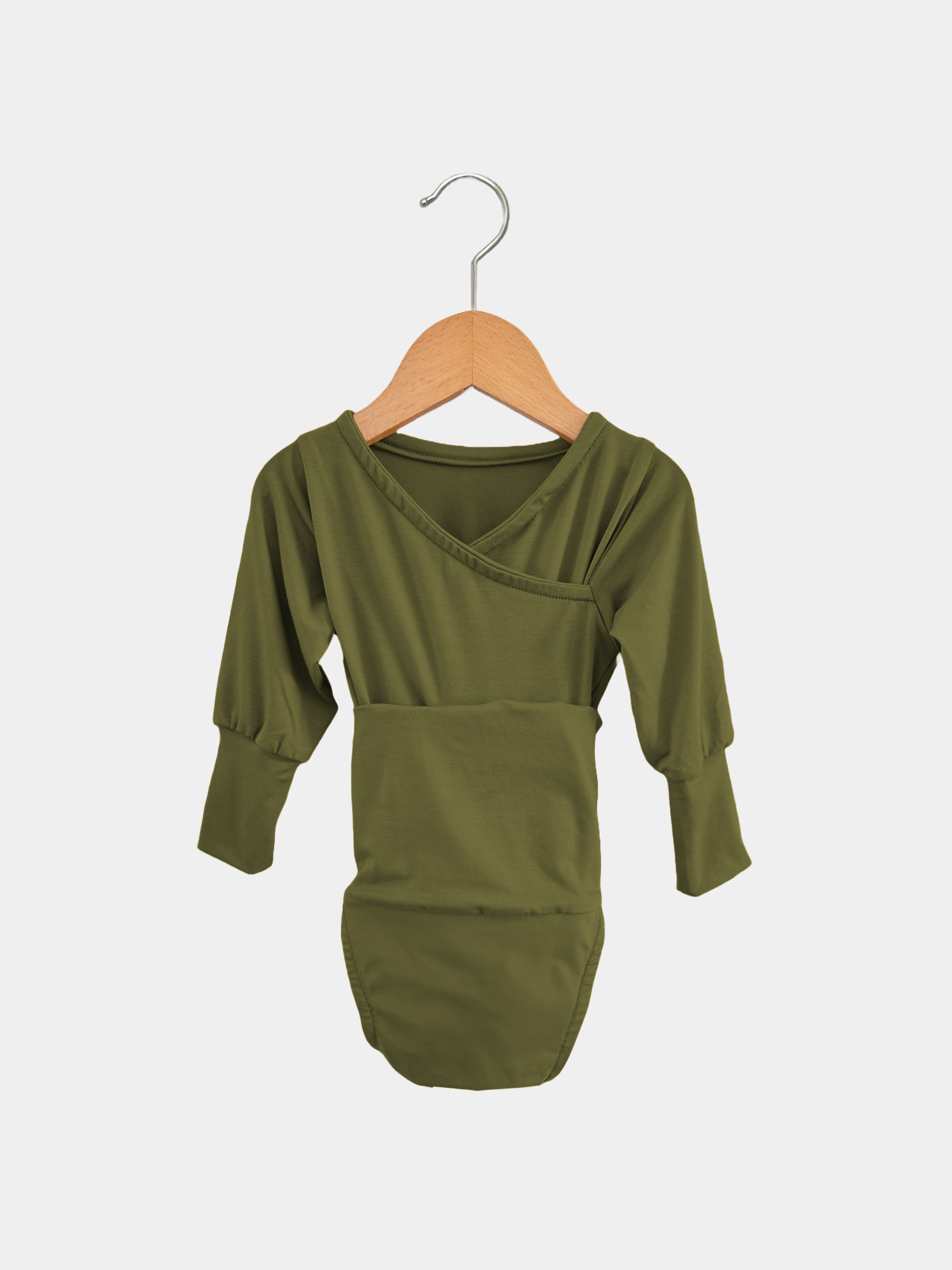 Loopbody Bamboo - Baby Bodysuit That Grows With Your Baby - Olive