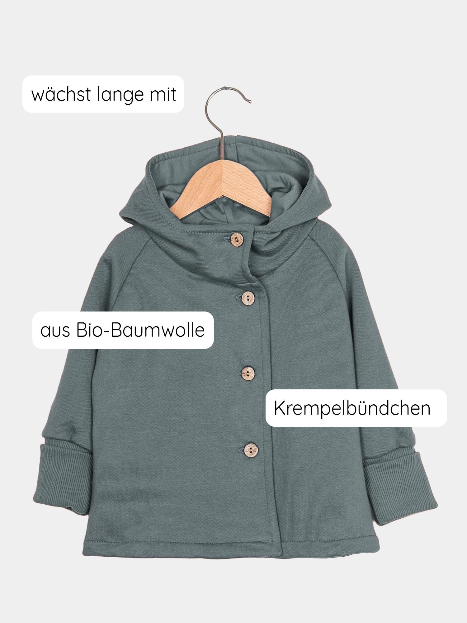 Wichteljacke Bio-Sweat - Taube