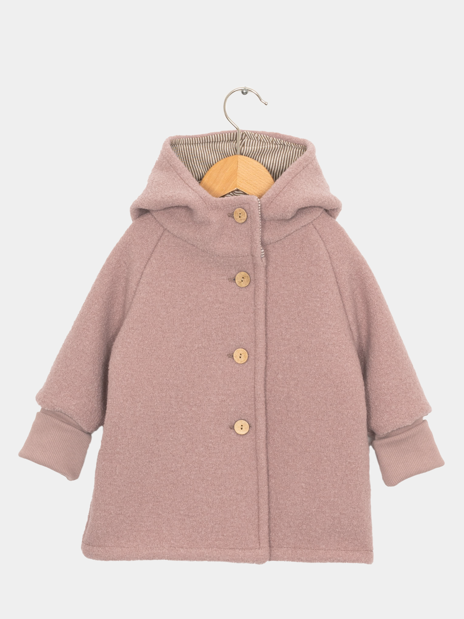 Wichteljacke Wollwalk - Puder: Kinderjacke aus Wollwalk mit Bio-Jersey-Futter, krempelbare Bündchen, Bewegungsfreiheit, langlebig und aus ökologischer Produktion. Ideal für kühle Jahreszeiten.