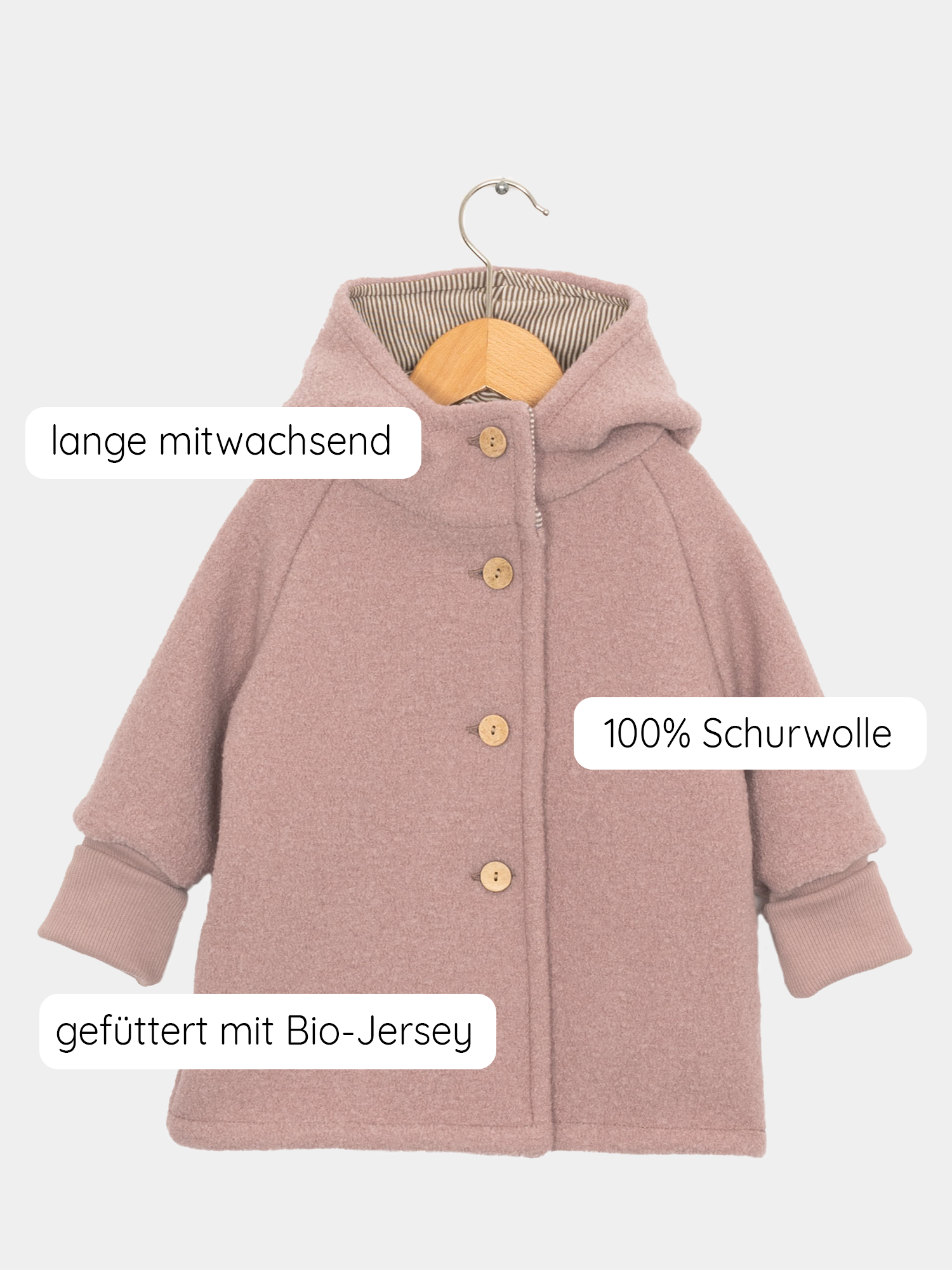 Wichteljacke Wollwalk - Puder