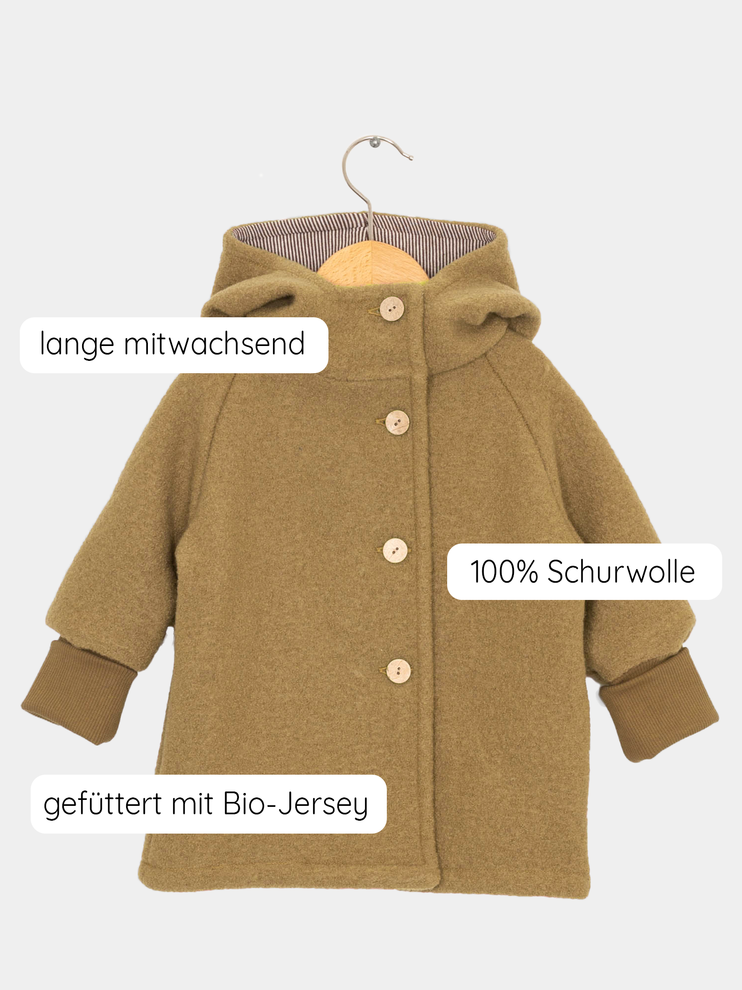 Wichteljacke Wollwalk - Kamel