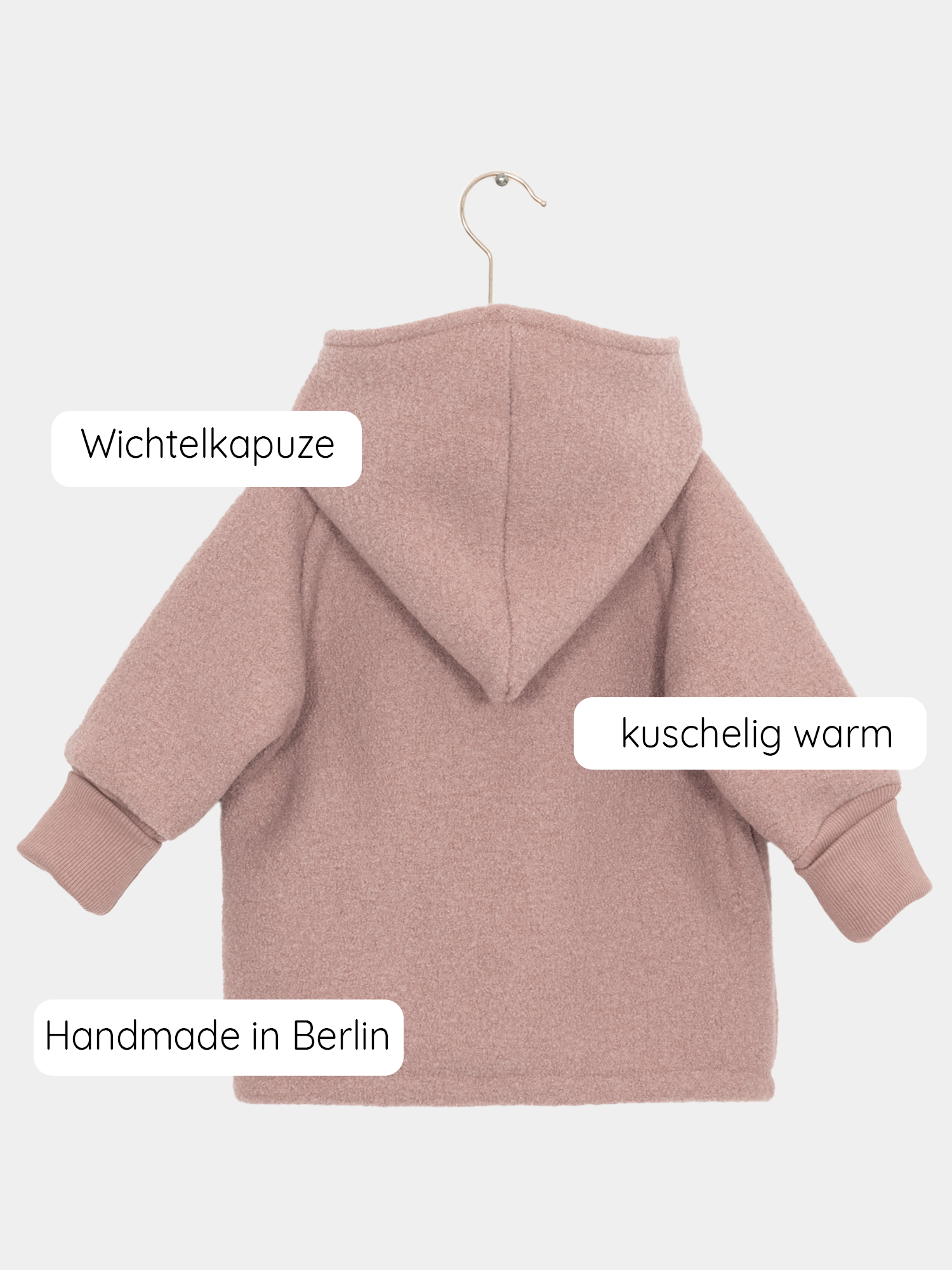 Wichteljacke Wollwalk - Puder