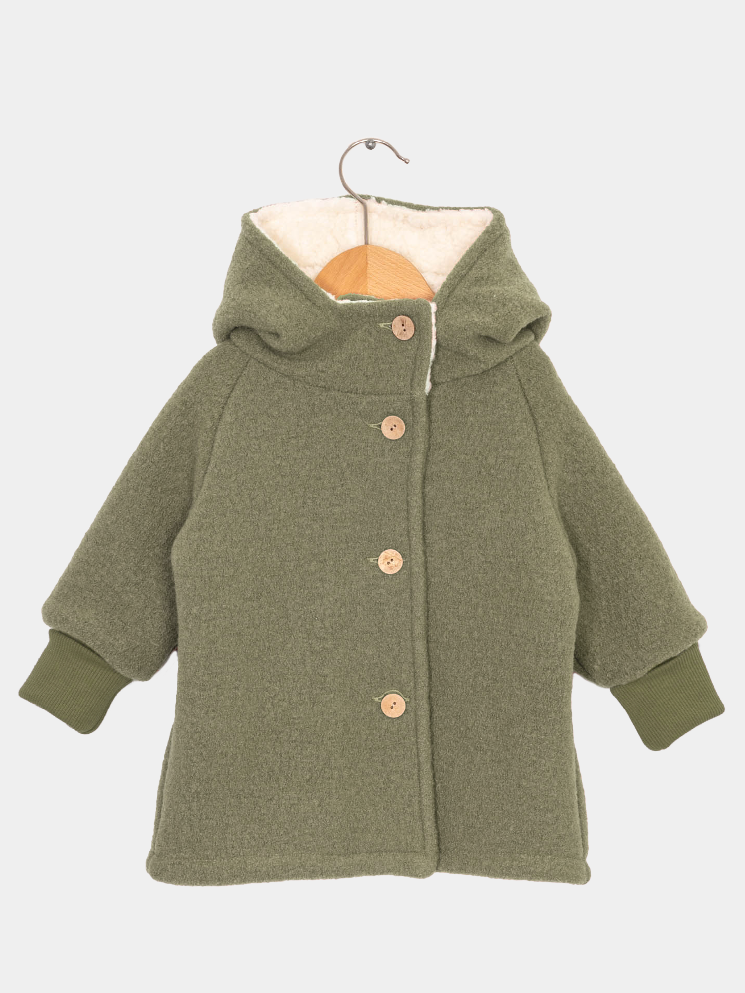 Teddy-Wichteljacke Wollwalk - Pistazie