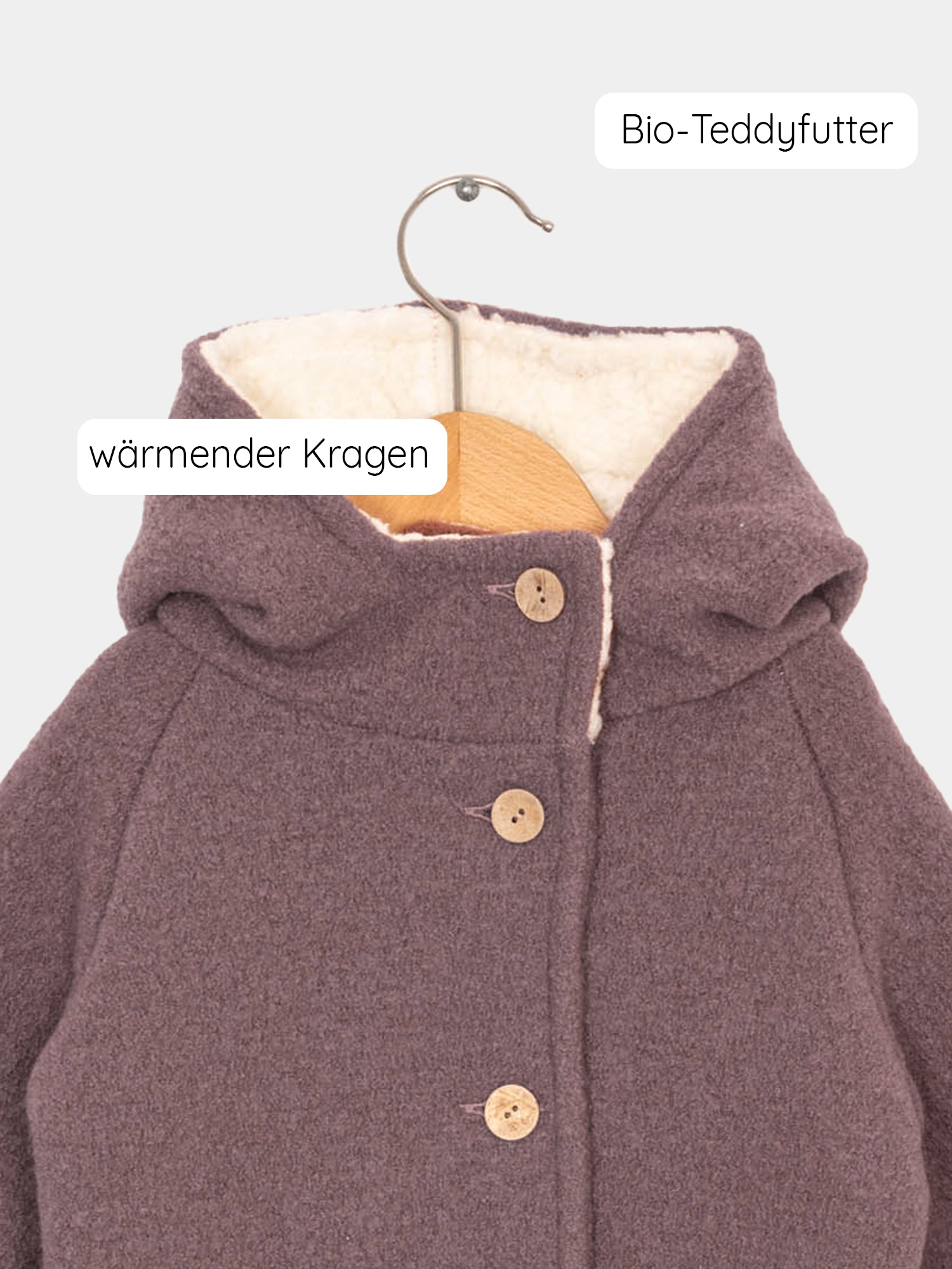 Teddy-Wichteljacke Wollwalk - Malve