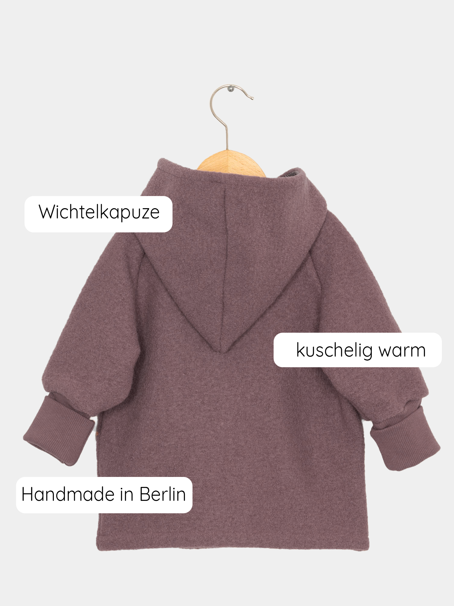 Teddy-Wichteljacke Wollwalk - Malve