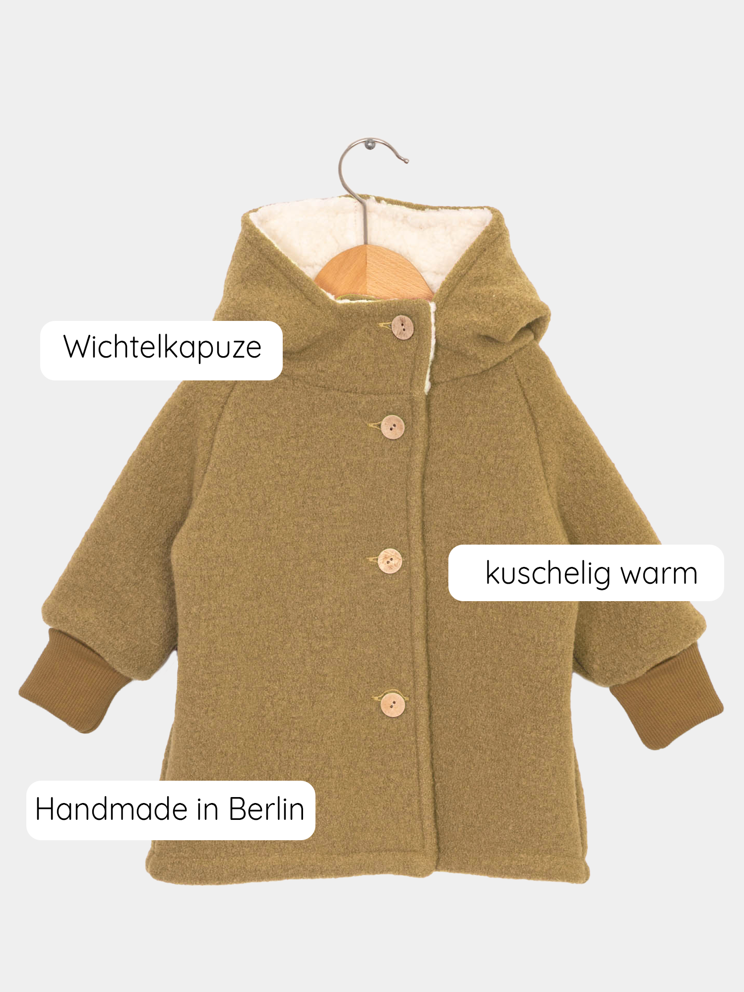 Teddy-Wichteljacke Wollwalk - Kamel