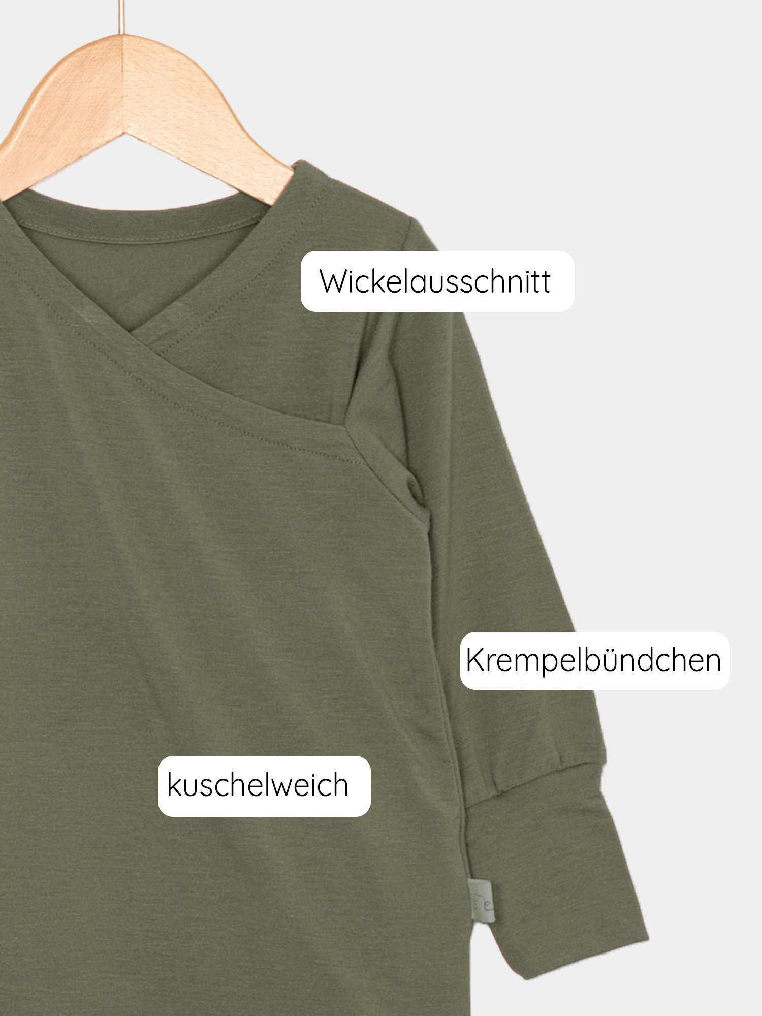 Wickelshirt aus Kaschmir-Mix - Avocado