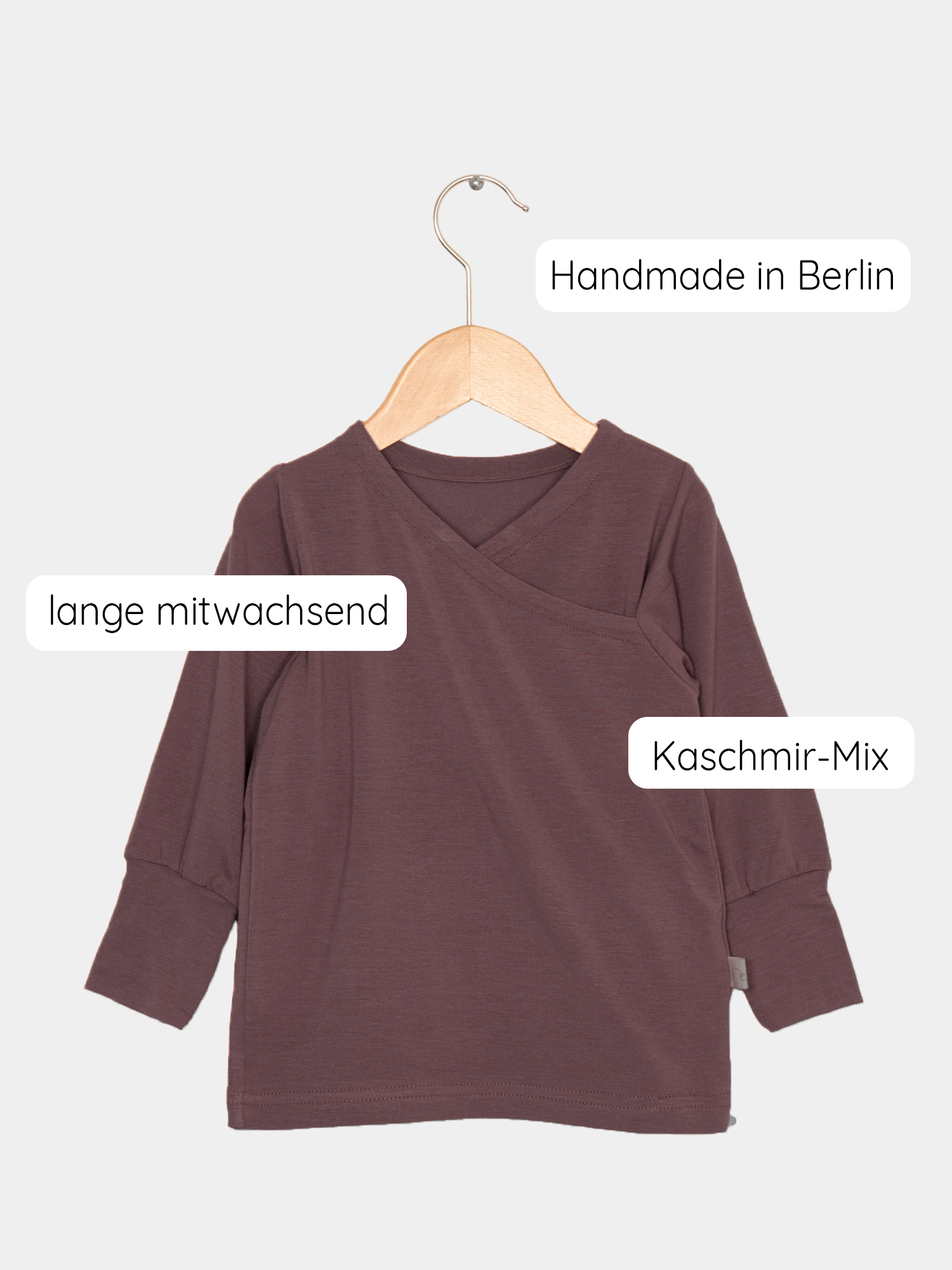 Wickelshirt aus Kaschmir-Mix - Malve