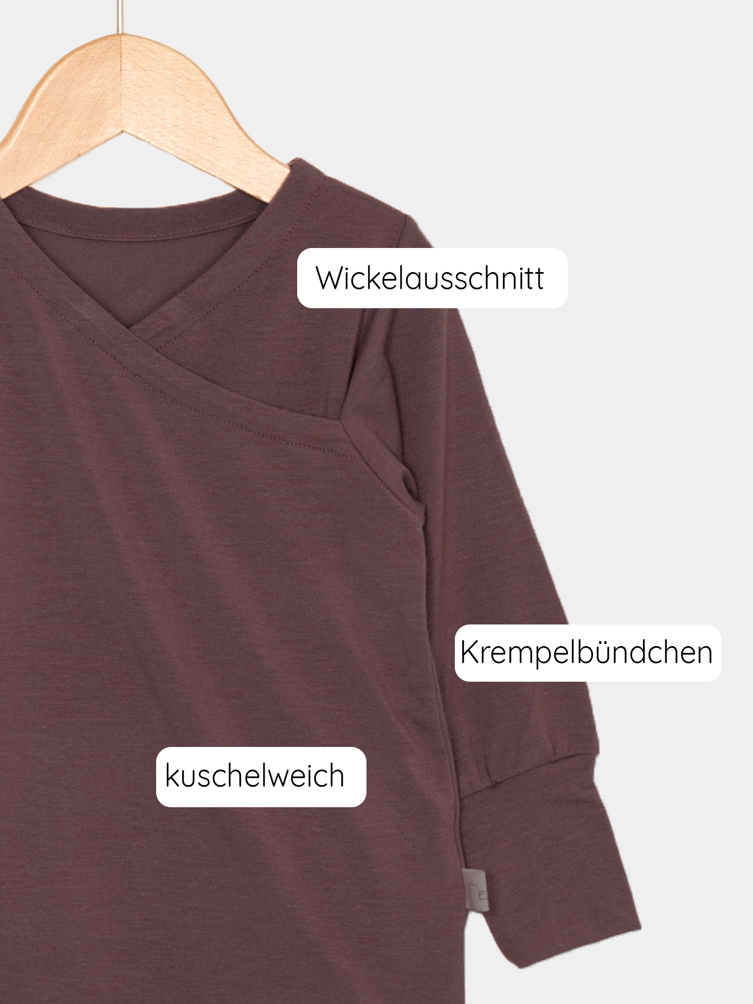 Wickelshirt aus Kaschmir-Mix - Malve