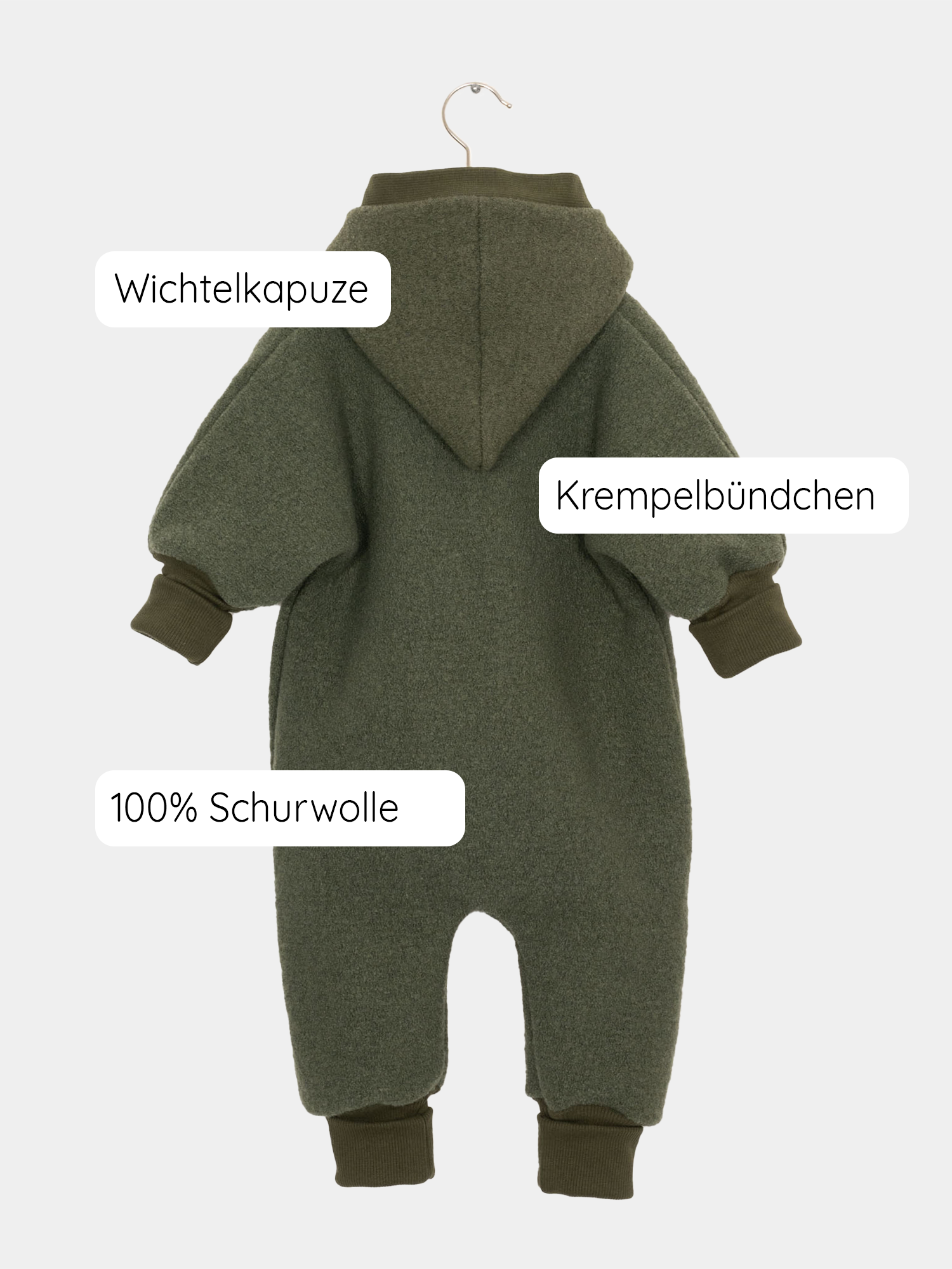 Teddy-Kuschelanzug Wollwalk - Avocado