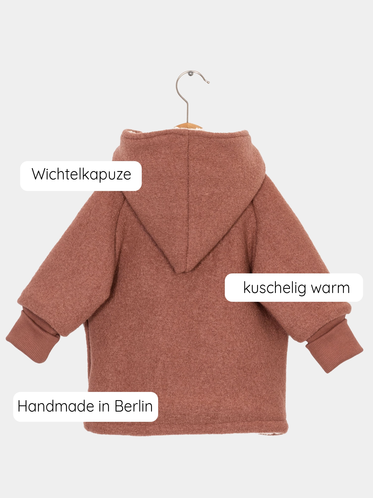 Teddy gnome jacket woolwalk - cinnamon