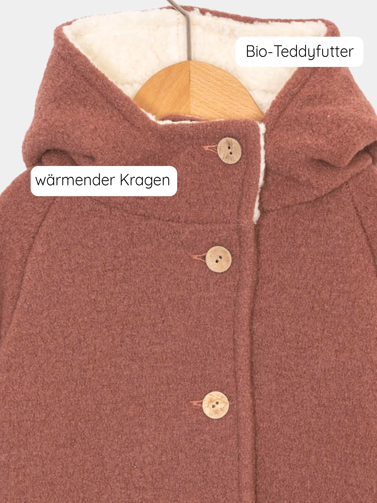 Teddy gnome jacket woolwalk - cinnamon