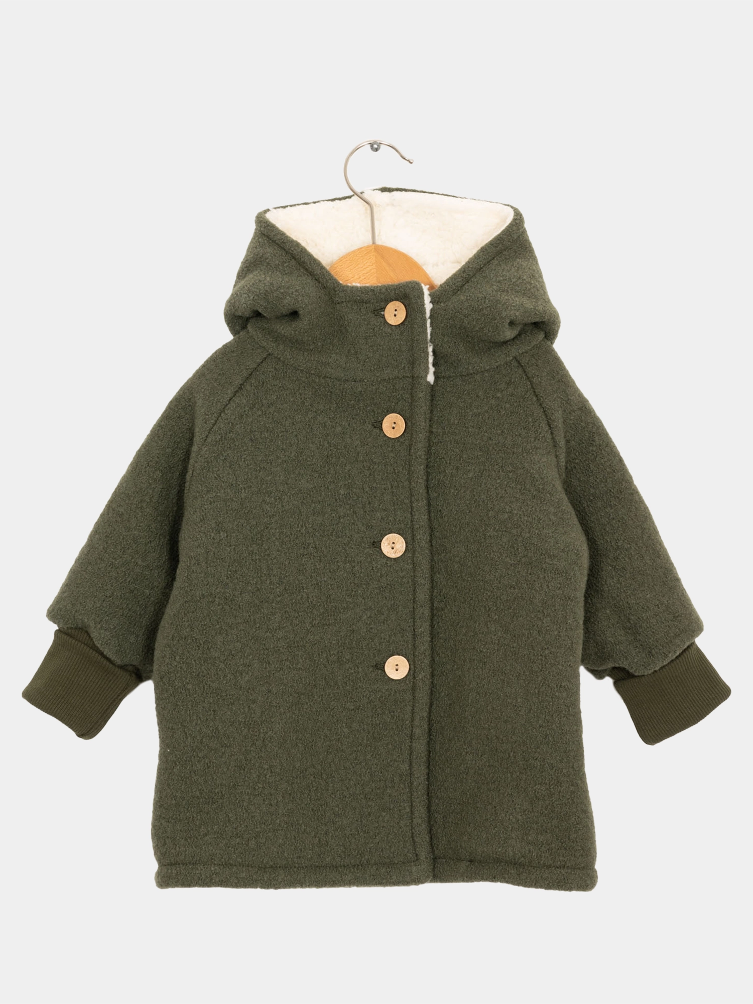 Teddy-Wichteljacke Wollwalk - Avocado