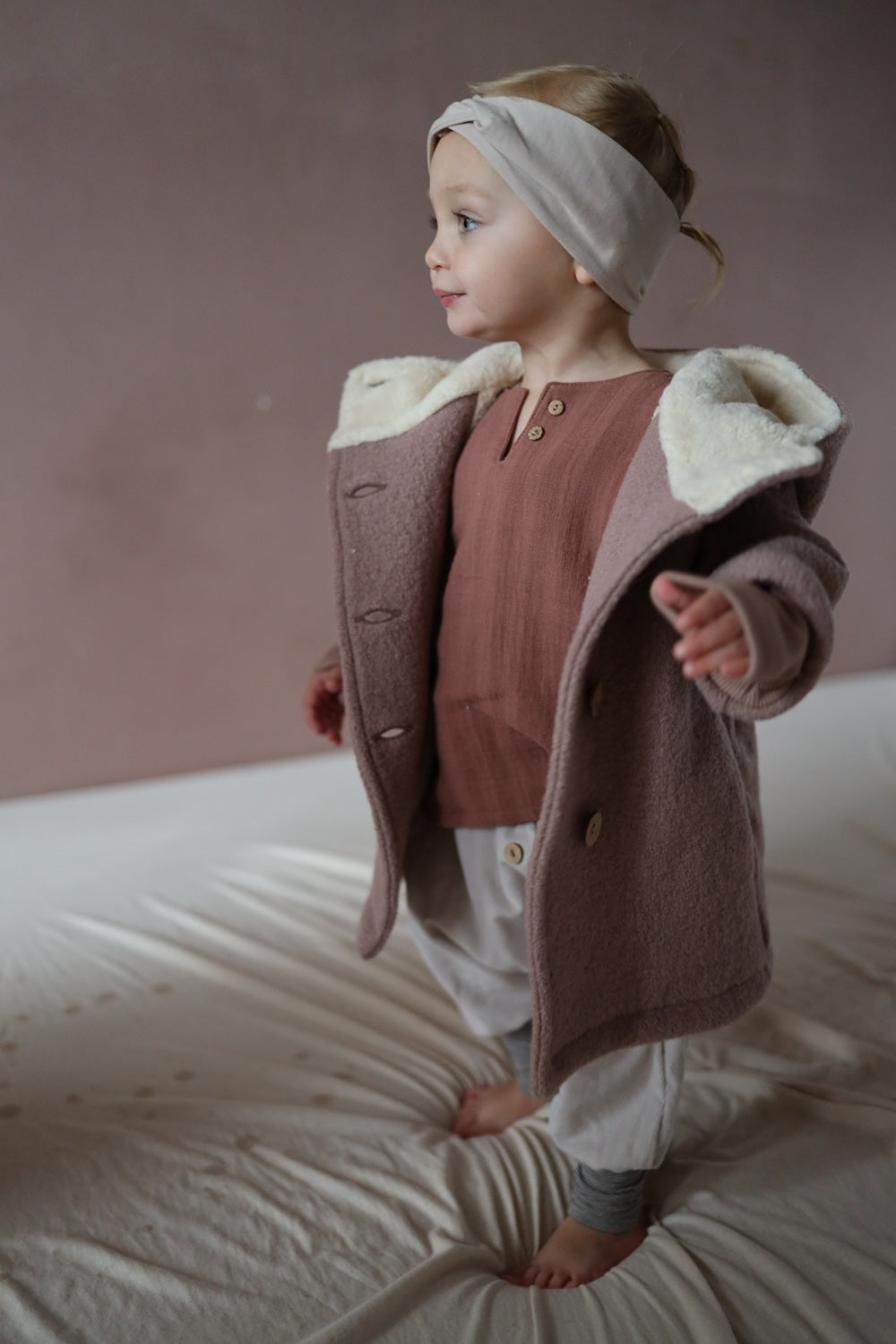 Teddy gnome jacket woolwalk - powder