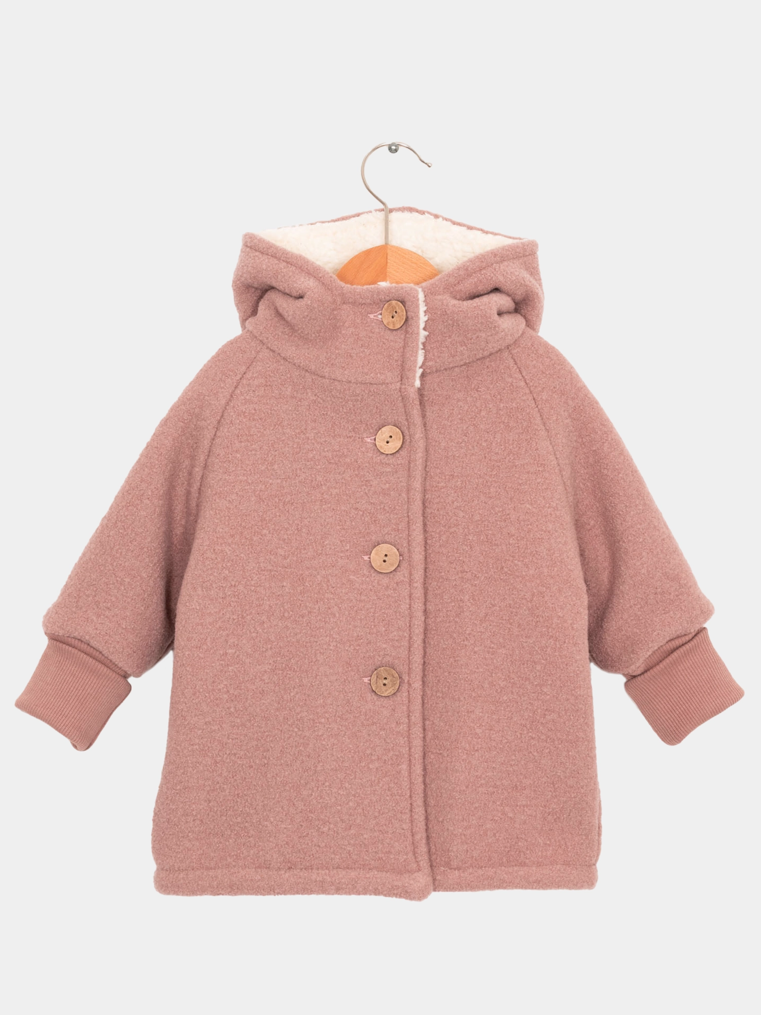 Teddy-Wichteljacke Wollwalk - Puder